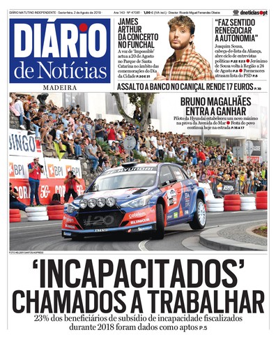 Edição do dia 2 Agosto 2019 da pubicação Diário de Notícias