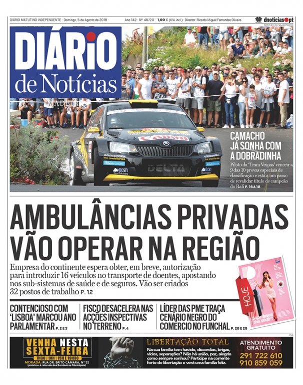 Edição do dia 5 Agosto 2018 da pubicação Diário de Notícias