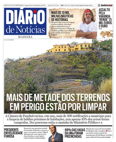 Edição do dia 9 Setembro 2019 da pubicação Diário de Notícias