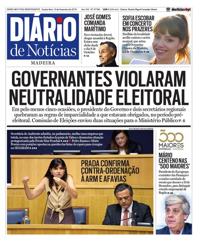 Edição do dia 13 Novembro 2019 da pubicação Diário de Notícias