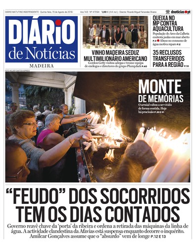 Edição do dia 15 Agosto 2019 da pubicação Diário de Notícias