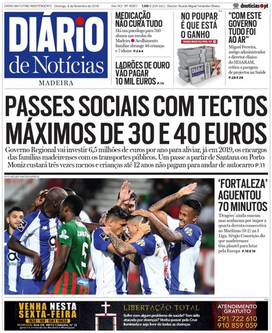Edição do dia 4 Novembro 2018 da pubicação Diário de Notícias