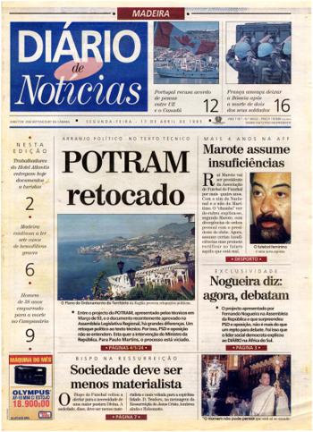Edição do dia 17 Abril 1995 da pubicação Diário de Notícias