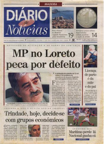 Edição do dia 29 Janeiro 1996 da pubicação Diário de Notícias