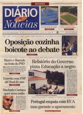 Edição do dia 25 Julho 1996 da pubicação Diário de Notícias