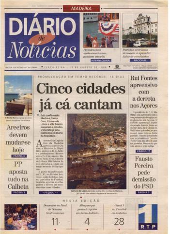 Edição do dia 13 Agosto 1996 da pubicação Diário de Notícias