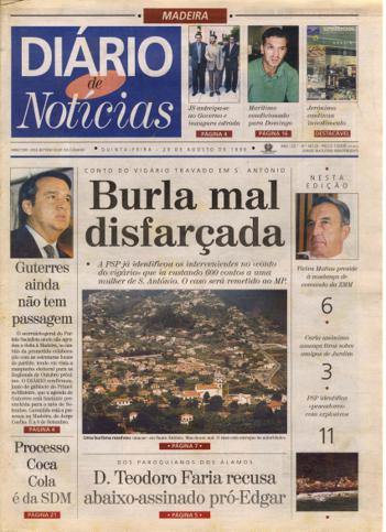 Edição do dia 29 Agosto 1996 da pubicação Diário de Notícias