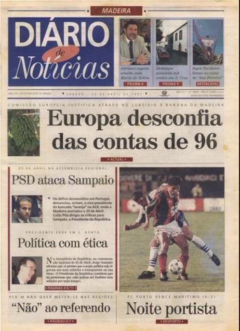 Edição do dia 26 Abril 1997 da pubicação Diário de Notícias