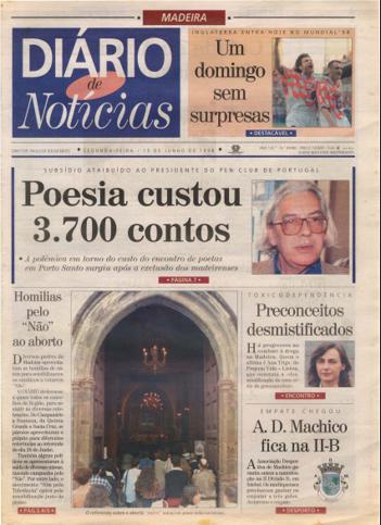 Edição do dia 15 Junho 1998 da pubicação Diário de Notícias