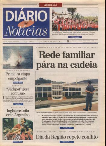 Edição do dia 27 Junho 1998 da pubicação Diário de Notícias