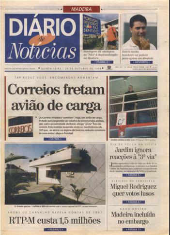 Edição do dia 29 Outubro 1998 da pubicação Diário de Notícias