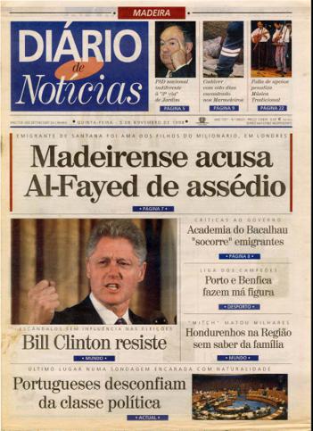 Edição do dia 5 Novembro 1998 da pubicação Diário de Notícias