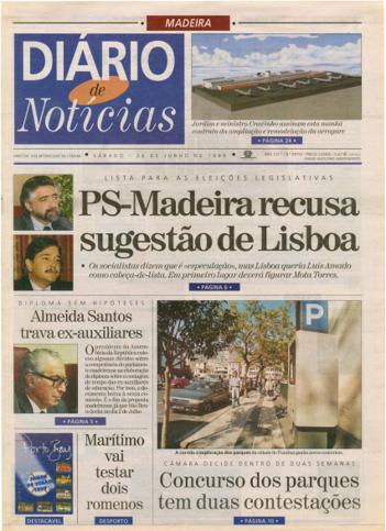 Edição do dia 26 Junho 1999 da pubicação Diário de Notícias