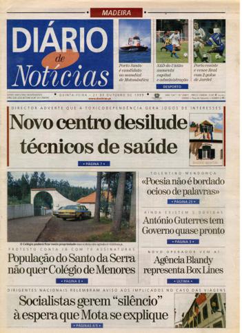 Edição do dia 21 Outubro 1999 da pubicação Diário de Notícias