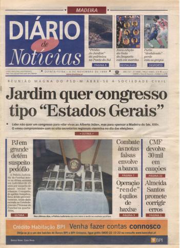 Edição do dia 4 Novembro 1999 da pubicação Diário de Notícias