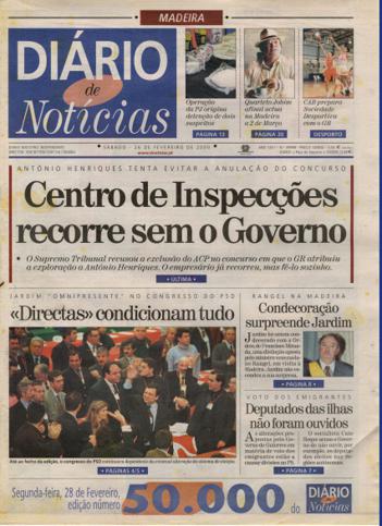 Edição do dia 26 Fevereiro 2000 da pubicação Diário de Notícias