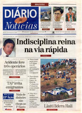 Edição do dia 5 Agosto 2000 da pubicação Diário de Notícias