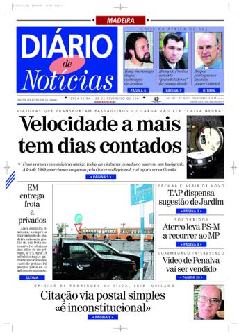 Edição do dia 20 Fevereiro 2001 da pubicação Diário de Notícias