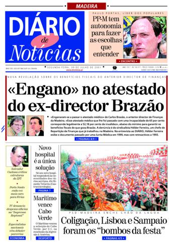 Edição do dia 30 Julho 2001 da pubicação Diário de Notícias
