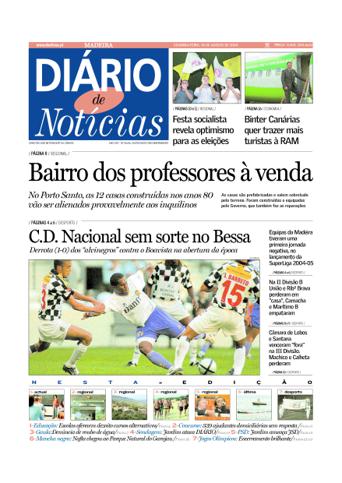 Edição do dia 30 Agosto 2004 da pubicação Diário de Notícias