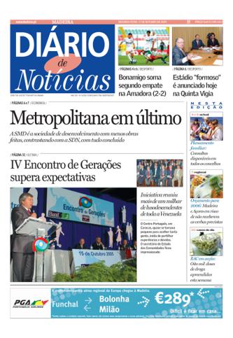 Edição do dia 17 Outubro 2005 da pubicação Diário de Notícias