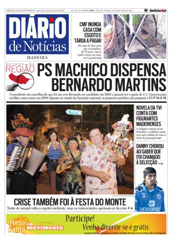 Edição do dia 15 Agosto 2008 da pubicação Diário de Notícias