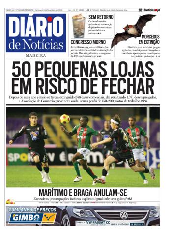 Edição do dia 23 Novembro 2008 da pubicação Diário de Notícias