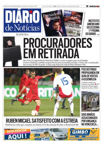 Edição do dia 2 Abril 2009 da pubicação Diário de Notícias