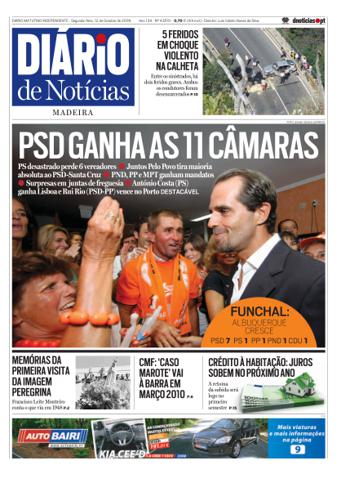 Edição do dia 12 Outubro 2009 da pubicação Diário de Notícias