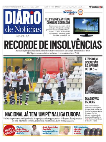 Edição do dia 2 Maio 2011 da pubicação Diário de Notícias