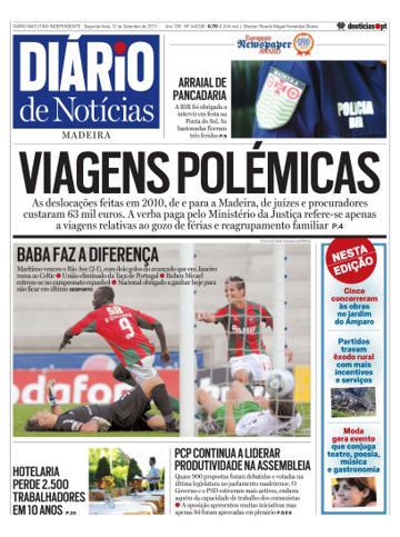 Edição do dia 12 Setembro 2011 da pubicação Diário de Notícias