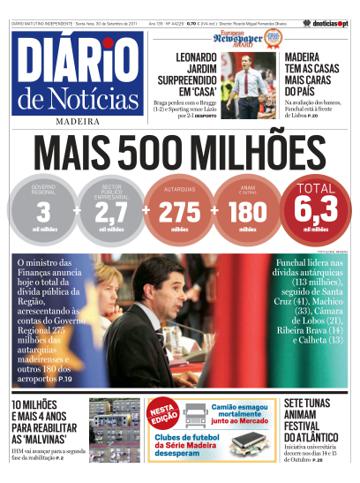 Edição do dia 30 Setembro 2011 da pubicação Diário de Notícias
