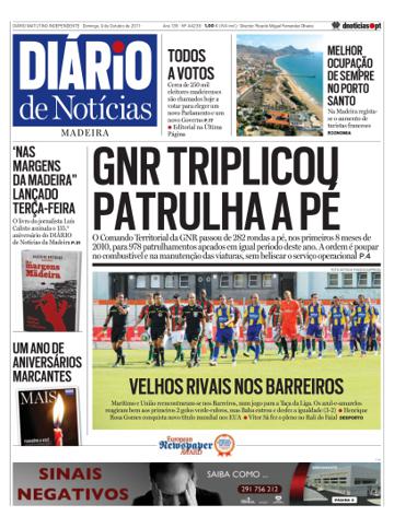 Edição do dia 9 Outubro 2011 da pubicação Diário de Notícias