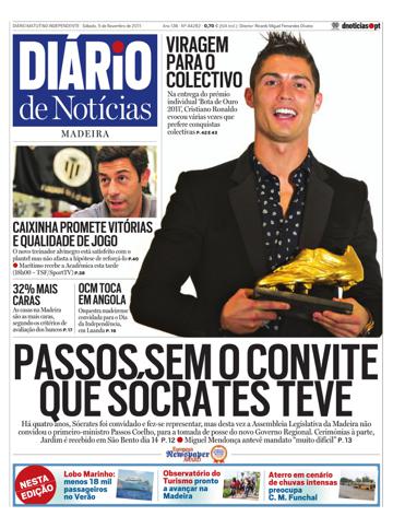 Edição do dia 5 Novembro 2011 da pubicação Diário de Notícias
