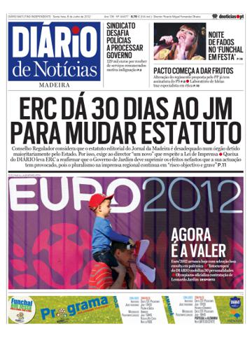 Edição do dia 8 Junho 2012 da pubicação Diário de Notícias