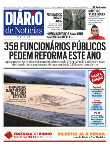 Edição do dia 12 Novembro 2012 da pubicação Diário de Notícias
