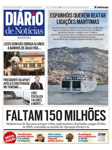 Edição do dia 5 Dezembro 2012 da pubicação Diário de Notícias