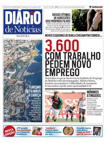 Edição do dia 21 Janeiro 2013 da pubicação Diário de Notícias