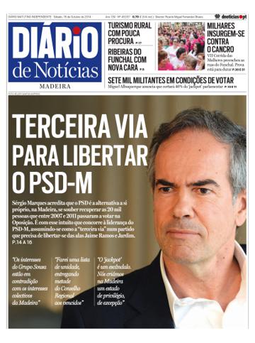 Edição do dia 18 Outubro 2014 da pubicação Diário de Notícias