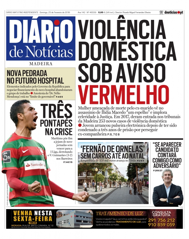 Edição do dia 25 Fevereiro 2018 da pubicação Diário de Notícias