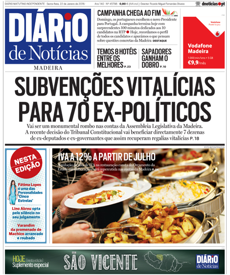 Edição do dia 22 Janeiro 2016 da pubicação Diário de Notícias