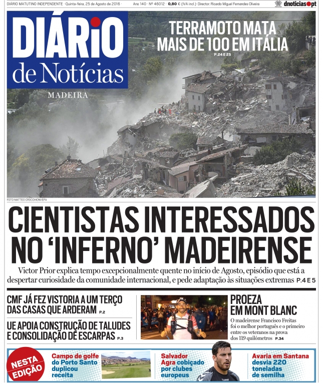 Edição do dia 25 Agosto 2016 da pubicação Diário de Notícias