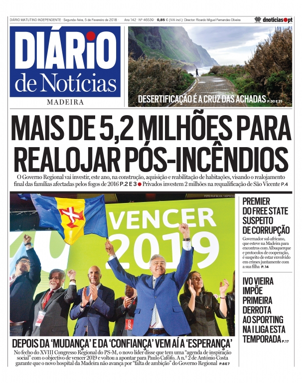 Edição do dia 5 Fevereiro 2018 da pubicação Diário de Notícias