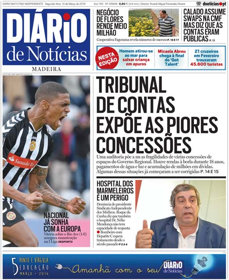 Edição do dia 14 Março 2016 da pubicação Diário de Notícias