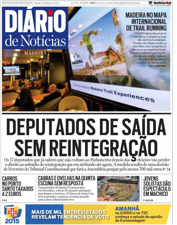 Edição do dia 14 Março 2015 da pubicação Diário de Notícias
