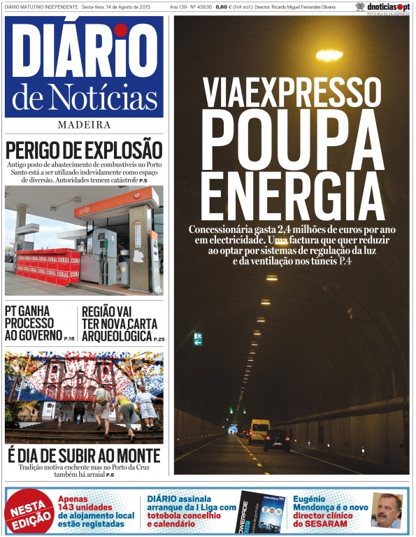 Edição do dia 14 Agosto 2015 da pubicação Diário de Notícias