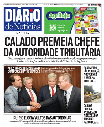 Edição do dia 8 Fevereiro 2020 da pubicação Diário de Notícias