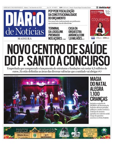 Edição do dia 17 Dezembro 2022 da pubicação Diário de Notícias