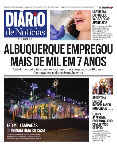 Edição do dia 19 Dezembro 2022 da pubicação Diário de Notícias