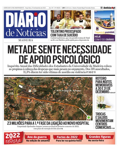 Edição do dia 27 Dezembro 2022 da pubicação Diário de Notícias